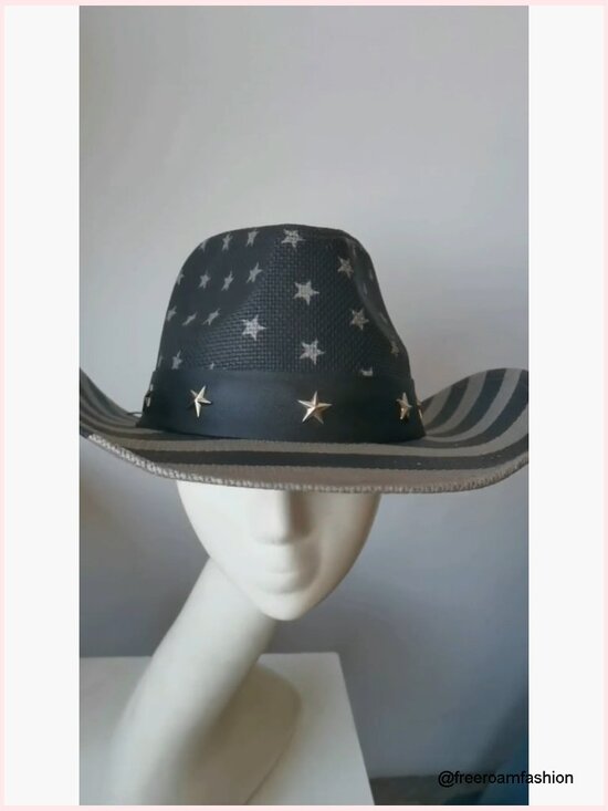 Western Cowboy Sun Hat with Shapeable Wide Brim and Belt Buckle